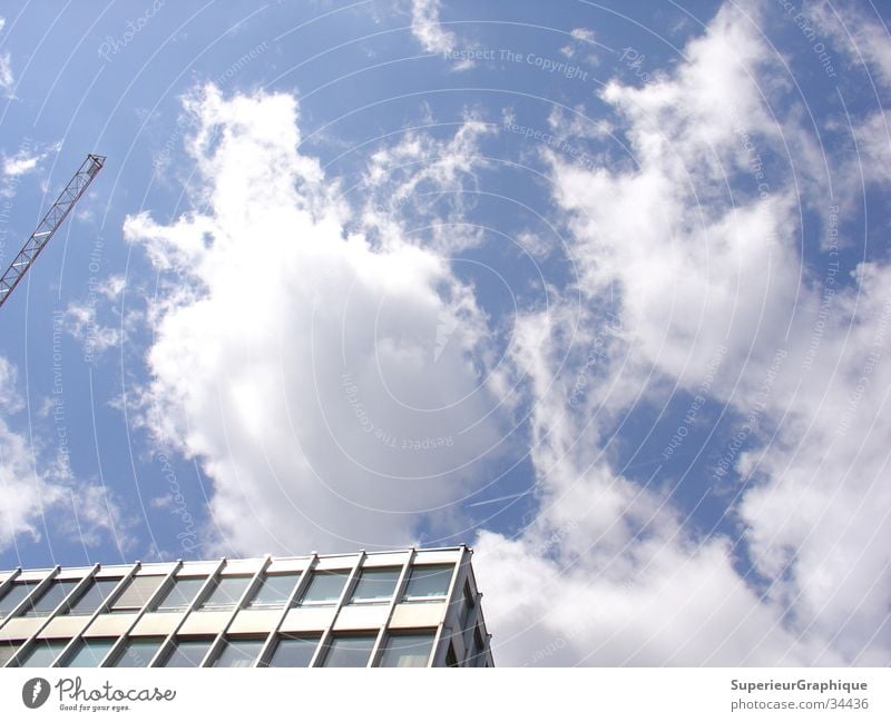 himmel in berlin Wolken Haus Kran Flugzeug Himmel