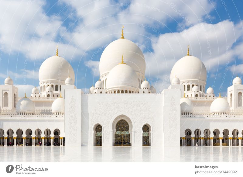 Scheich Zayed Grand Mosque in Abu Dhabi, der Hauptstadt der Vereinigten Arabischen Emirate Scheich Zayed Große Moschee uae Islam Murmel Architektur Dom Minarett