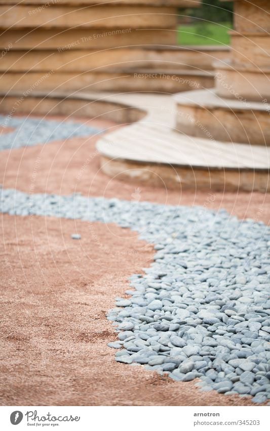 River of Stones Erholung Meditation Garten Dekoration & Verzierung Landschaft Sand Park Hamburg Menschenleer Bauwerk Stein Holz atmen Denken dehydrieren braun