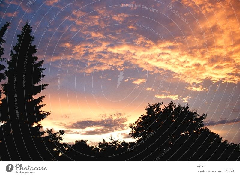 Licht am Himmel Wolken Sonnenuntergang Stimmung Lampe Sky Silhouette Abend Lichtblick