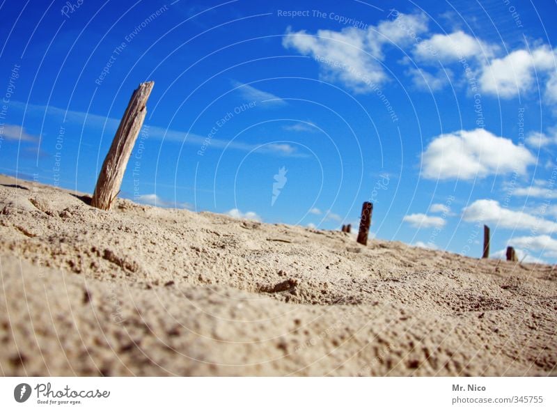 Du suchst das Meer Ferien & Urlaub & Reisen Tourismus Sommer Sommerurlaub Strand Umwelt Natur Landschaft Sand Wolken Schönes Wetter Wärme Insel blau Pfosten