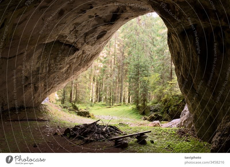 Blick von der Höhle Valea Firii tropisch geologisch schwarz erstaunlich geheimnisvoll Dunkelheit berühmt Kalkstein antik Speläologie Höhlenforschung panoramisch