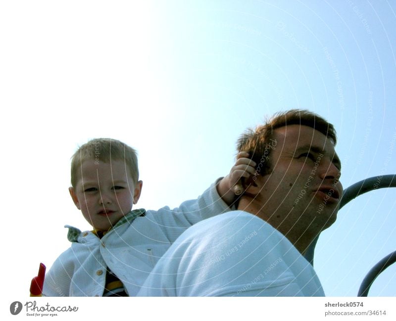 Father & Son Vater Sohn Flöte Aussicht Sonne Ohr Blick Vatertag