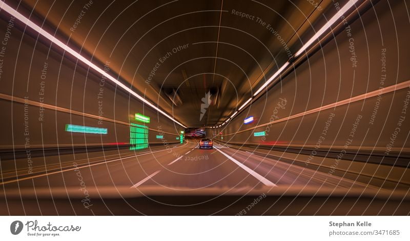 Tunnel Auto Bewegung verschwimmen Nacht Verkehr schnell Hintergrund Business PKW abstrakt Muster Technik & Technologie Kunst Fahrzeug Transport Unschärfe