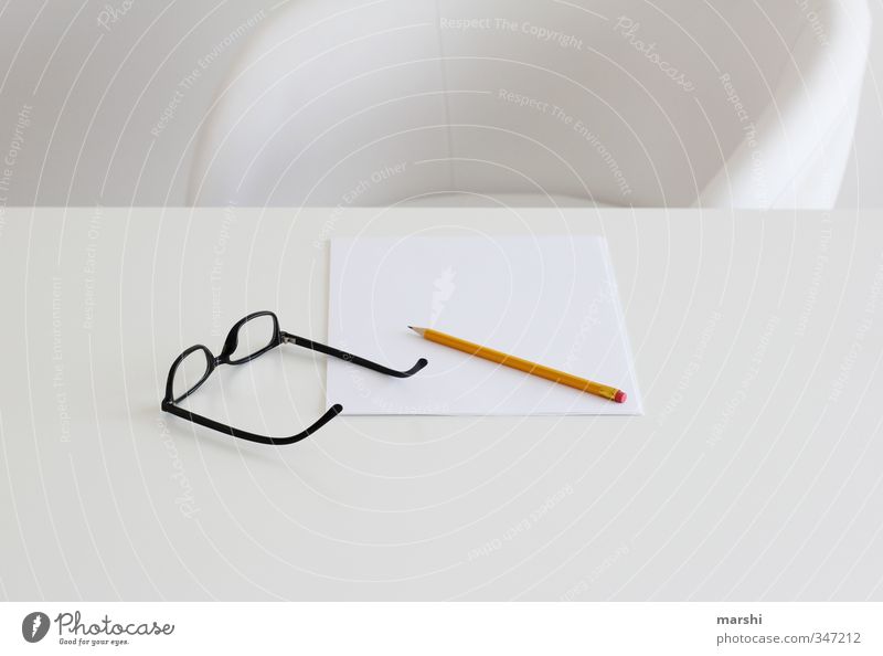 kreative Pause Stil Freizeit & Hobby Häusliches Leben Wohnung Bildung Wissenschaften Arbeit & Erwerbstätigkeit Beruf Kunst weiß Brille Papier Schreibstift