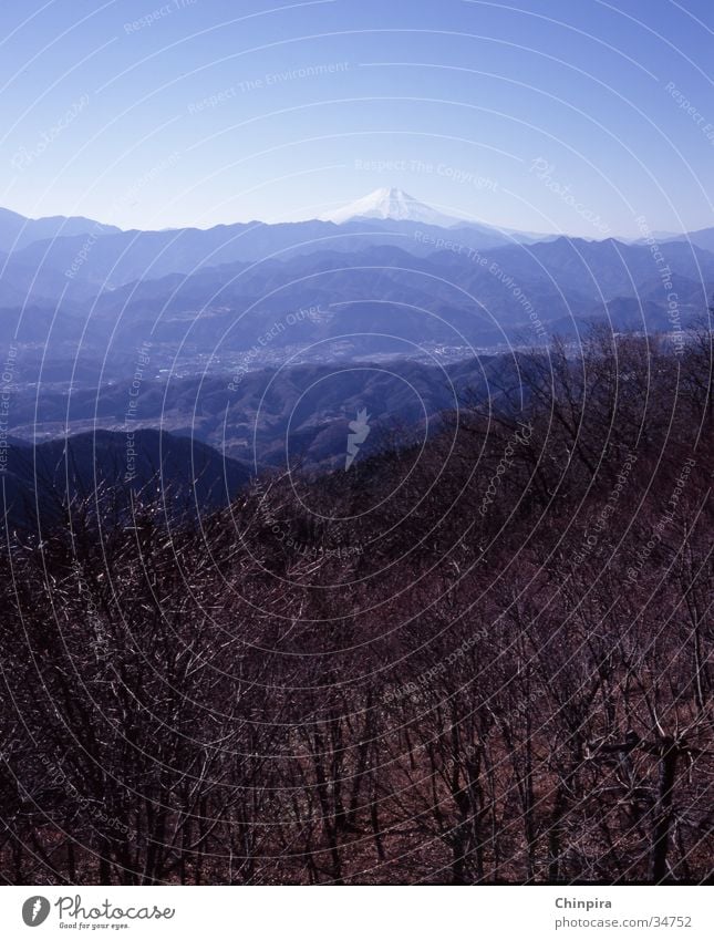 Fuji Japan Tokyo Fujijama Schneelandschaft Wald Berge u. Gebirge Himmel