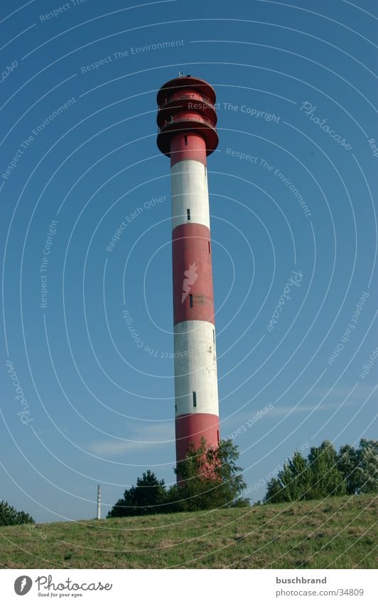 Leuchtturm Ferien & Urlaub & Reisen Tourismus Ausflug Ferne Freiheit Sommer Meer Landschaft Himmel Wolkenloser Himmel Sonne Schönes Wetter Küste Nordsee