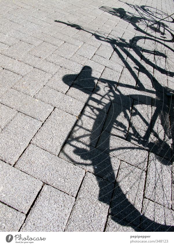 bicycles Freizeit & Hobby fahradfahren Ferien & Urlaub & Reisen Ausflug Sommer Fahrradfahren Schulhof Straße Stein grau Außenaufnahme Menschenleer Schatten