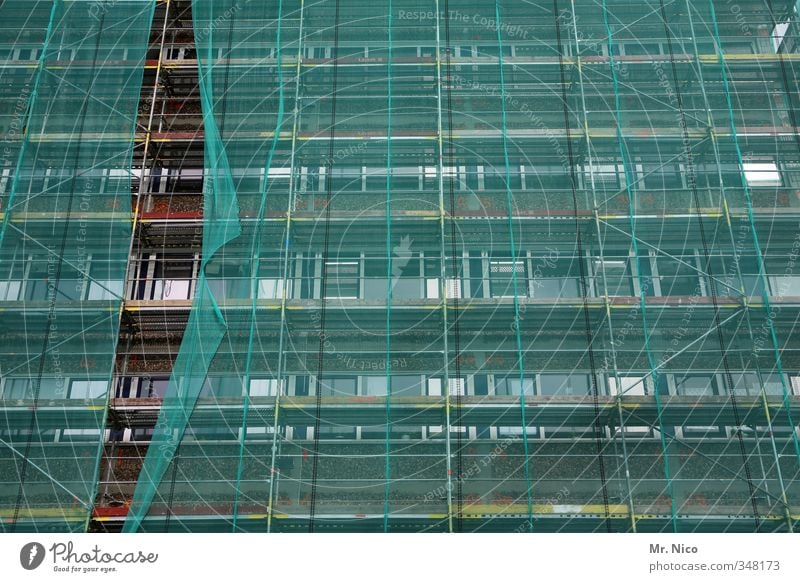 Vorhang auf! Arbeit & Erwerbstätigkeit Handwerker Arbeitsplatz Baustelle Mittelstand Unternehmen Feierabend Stadt Haus Hochhaus Bauwerk Gebäude Architektur