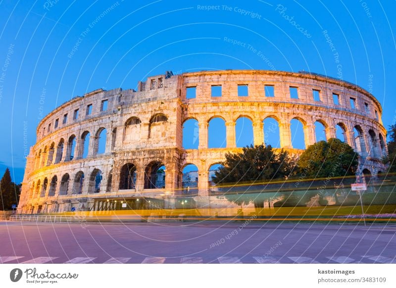 Das römische Amphitheater von Pula, Kroatien. pula Wahrzeichen Arena Pula-Arena antik Bogen archäologisch Archäologie Weltkulturerbe Architektur Gebäude