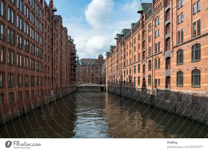 Historische Lagerhäuser im Stadtteil Speicherstadt von Hamburg, Deutschland Architektur berühmt Weltkulturerbe Baustein Stadtbild Großstadt reisen Tourismus