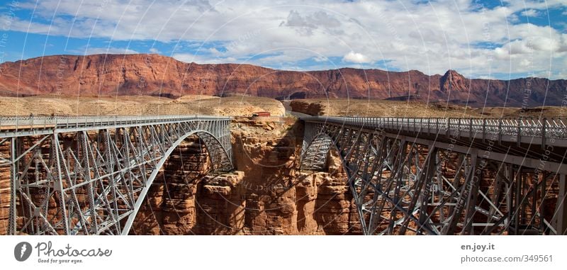 Seitenwechsel Ferien & Urlaub & Reisen Tourismus Abenteuer Natur Landschaft Wolken Felsen Schlucht Brücke Bauwerk Architektur Verkehr Verkehrswege