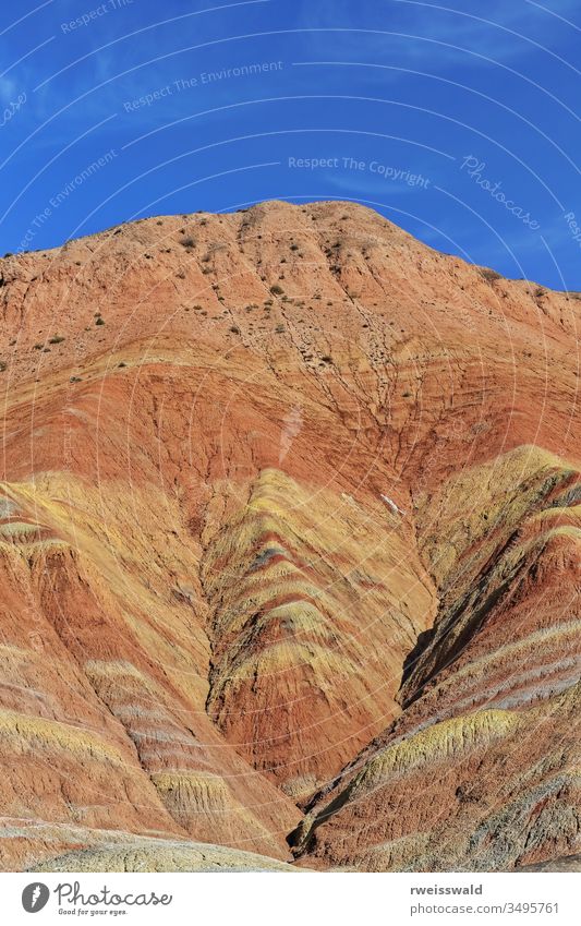 Colorful-Screen-Landform von der Besichtigungsstraße aus. Zhangye-Danxia Qicai Aussichtspunkt-Gansu-China-0815 Geologischer Nationalpark Zhangye Danxia