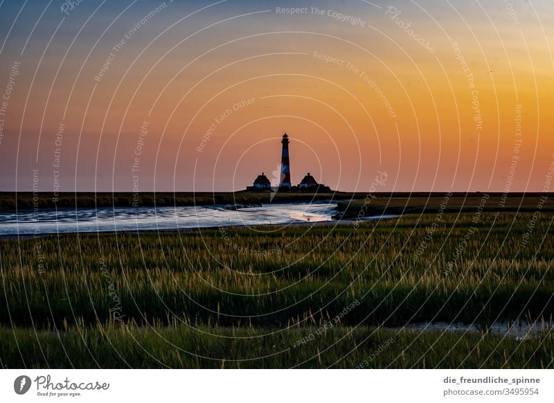 Westerhever II Himmel Meer Küste Wasser Horizont Natur Tourismus Außenaufnahme Ferien & Urlaub & Reisen Landschaft Menschenleer Ferne Idylle Tag Sommerurlaub