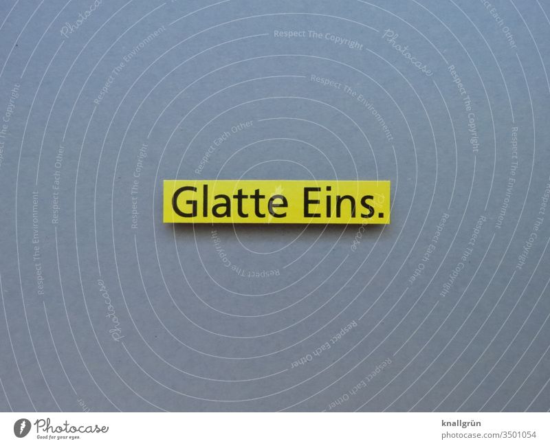 Glatte Eins Bestnote 1 perfekt Schulnote Auszeichnung Beurteilung Fleiß Buchstaben Wort Satz Text Typographie Kommunikation Schriftzeichen Sprache