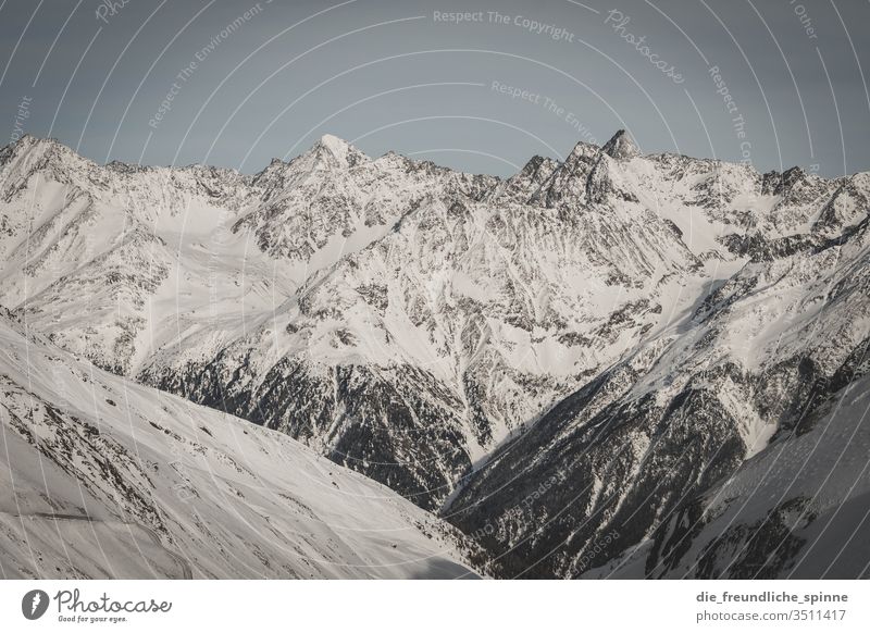 winterliche Alpen II Winter Schnee Berge Gebirge Berge u. Gebirge Himmel Landschaft Wolken blau Gipfel Felsen weiß Schneelandschaft Außenaufnahme