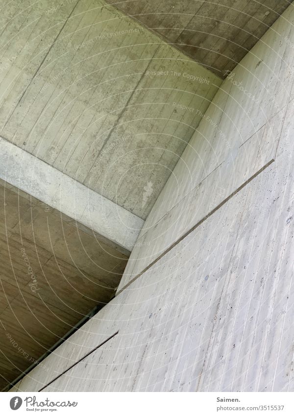 Betonkunst Autobahnbrücke Brücke Mauer Fassade Linien und Formen geometrisch Strukturen & Formen Wand Muster Architektur Stein Bauwerk Außenaufnahme