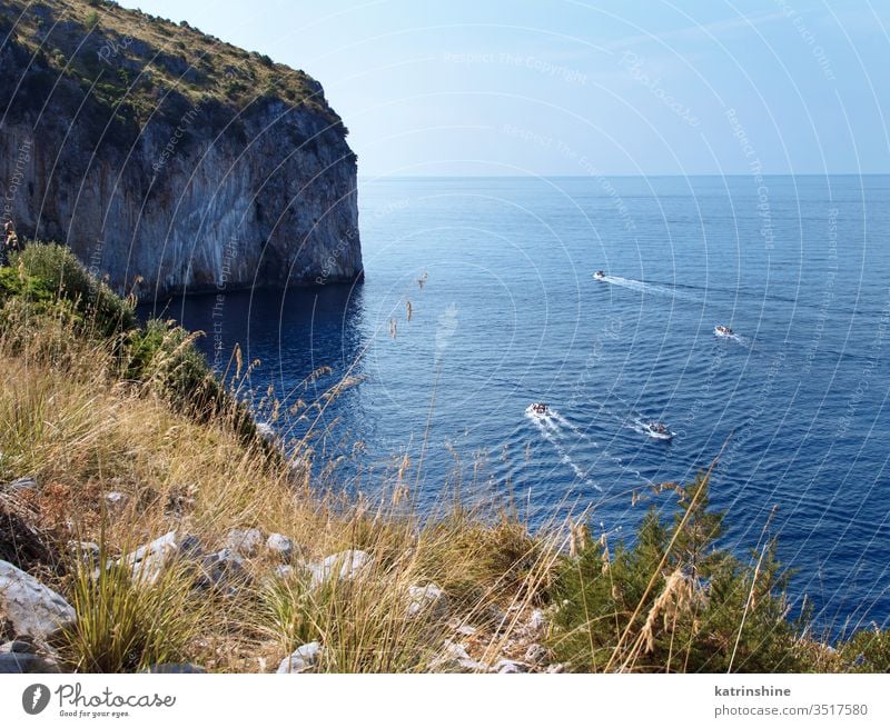 Meerblick bei Palinuro in Kampanien, ITaly Campania cilento panoramisch Ansicht MEER Bucht Natur palinuro im Freien Küste azurblau Europa Italien Landschaft