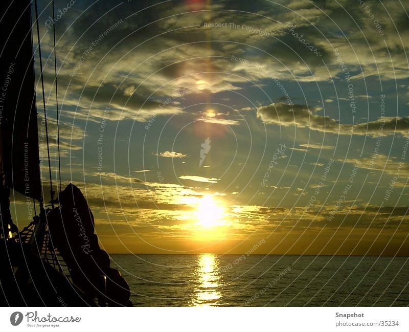 Sonnenuntergang Ostsee Segelboot Meer See Europa