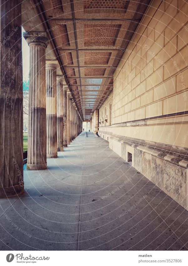 Gangart Berlin Neues Museum Säule Säulengang Architektur Hauptstadt Wahrzeichen Stadtzentrum Bauwerk Sehenswürdigkeit Deutschland mobil