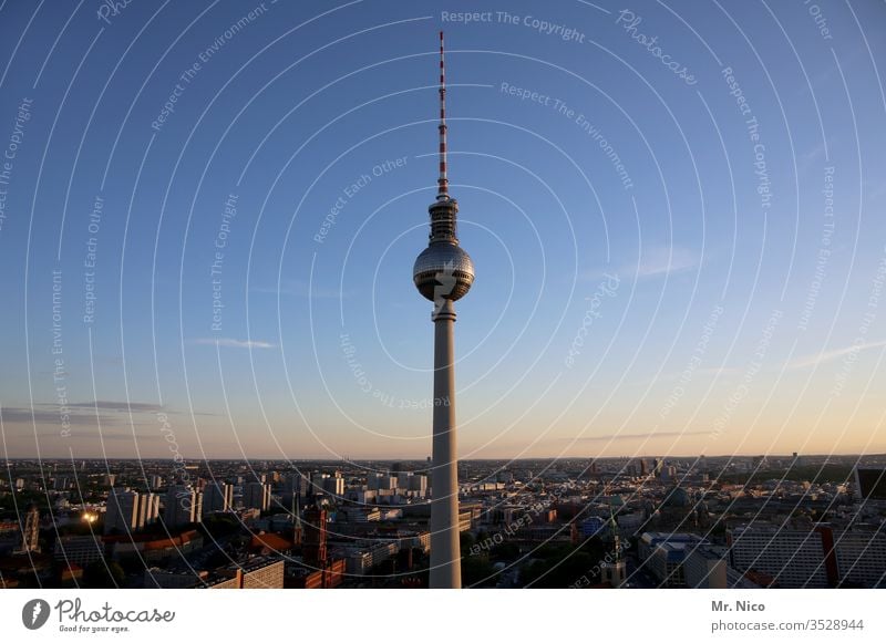 Berliner Fernsehturm Hauptstadt Deutschland Wahrzeichen Sehenswürdigkeit Architektur Stadt Bauwerk Ferien & Urlaub & Reisen Panorama (Aussicht) Städtereise