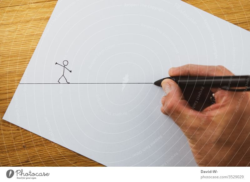 jemandem den Weg ebnen / Wegweiser / Helfende Hand hilfestellung unterstützend Unterstützung Hilfe Strichmännchen kreativ Zeichnung Kreativität Blatt Papier