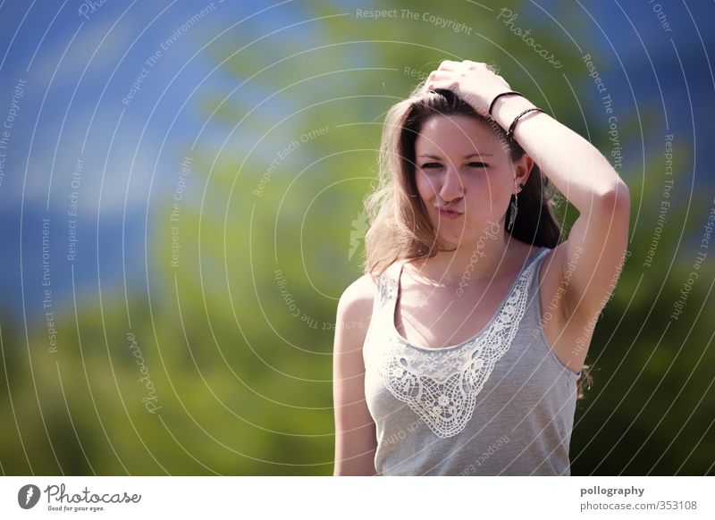 einmal duckface bitte! Mensch feminin Junge Frau Jugendliche Erwachsene Leben 1 18-30 Jahre Natur Landschaft Pflanze Sommer Schönes Wetter Wärme Baum Sträucher