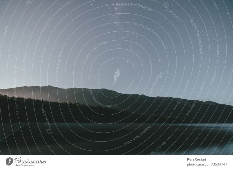 #As# Moon Lake See Seeufer Seeküste Neuseeland Neuseeland Landschaft Gebirge Bergsee Berge u. Gebirge Nacht Sternenhimmel sternenklar Sternenhaufen Sternenzelt