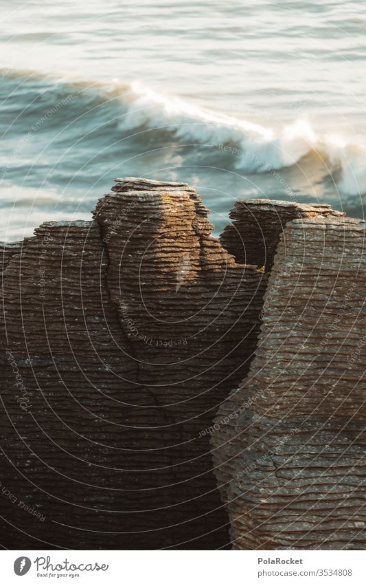 #As# Pancake Rocks Gesteinsformationen gestein Gesteinsschichten Farbfoto Felsen Natur Menschenleer Landschaft Meer Steine Sehenswürdigkeit