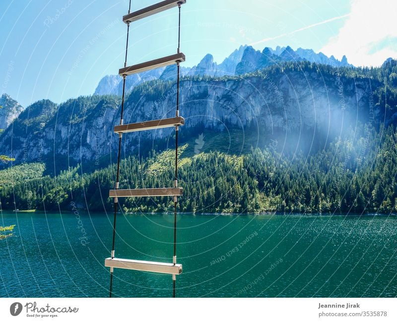 Himmelsleiter Alpen Leiter See Bergsee Österreich Urlaub Erholung Schwimmen & Baden Berge u. Gebirge Klettern Landschaft Ferien & Urlaub & Reisen Farbfoto