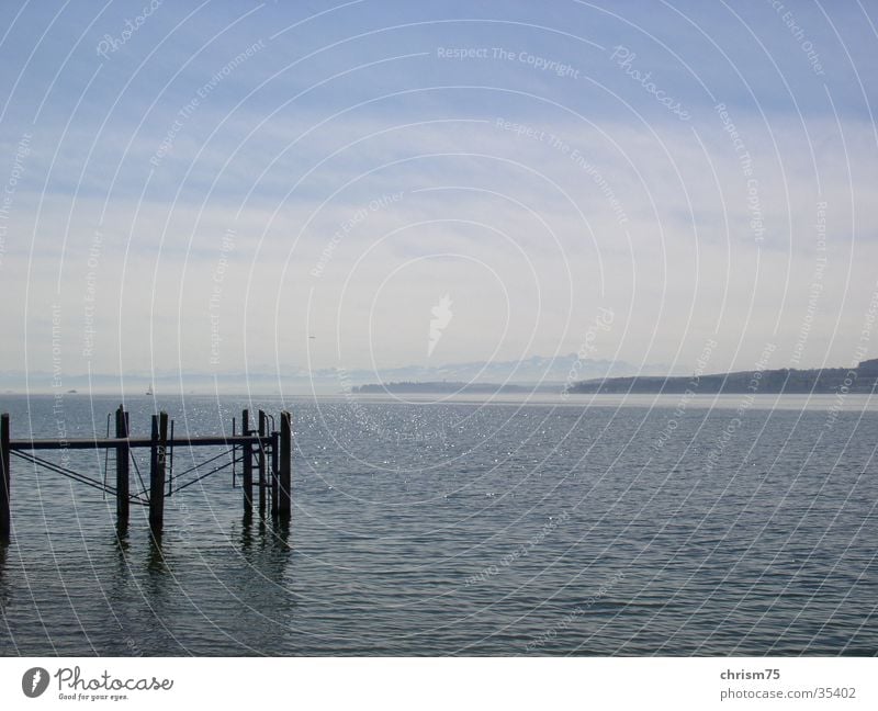 Bodensee Aussicht ruhig Natur Landschaft Wasser Denken