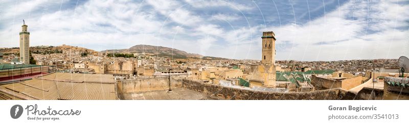 Fes, Marokko Großstadt Stadtbild Ansicht Panorama panoramisch Afrika fest Gebäude urban