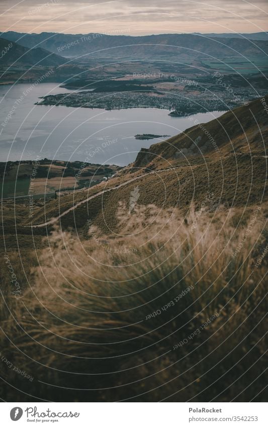 #As# Blick ins Tal Neuseeland Neuseeland Landschaft Berge u. Gebirge wandern Wanderung Natur Außenaufnahme Farbfoto Menschenleer Umwelt Himmel