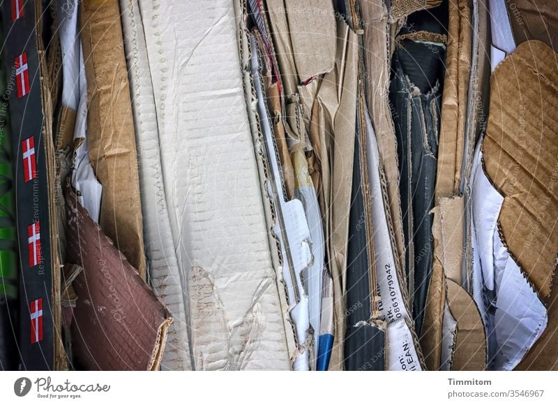 Gesammelte Kartonagen Faltschachtel Verpackung Schachtel Abfall Recycling Müll Entsorgung