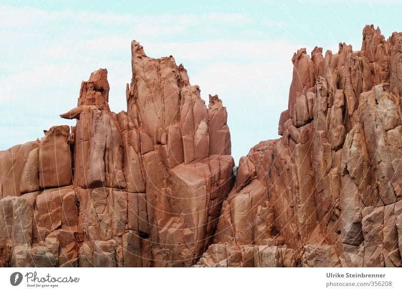 Rote Riesen 1 Ferien & Urlaub & Reisen Tourismus Ausflug Umwelt Natur Landschaft Himmel Frühling Schönes Wetter Felsen Küste Bucht Insel Sardinien Arbatax