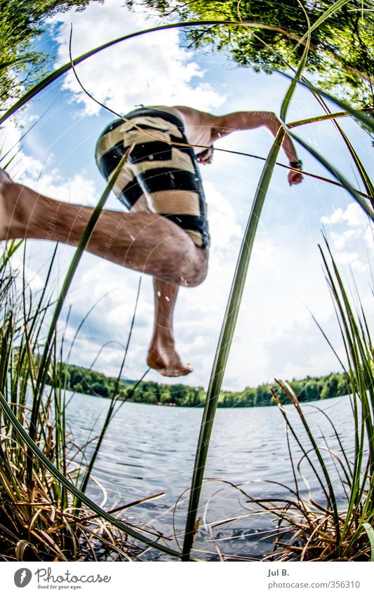 See Jump 1 Natur Landschaft Luft Wasser Klima Schönes Wetter Stimmung Freude Zufriedenheit Farbfoto Außenaufnahme Tag