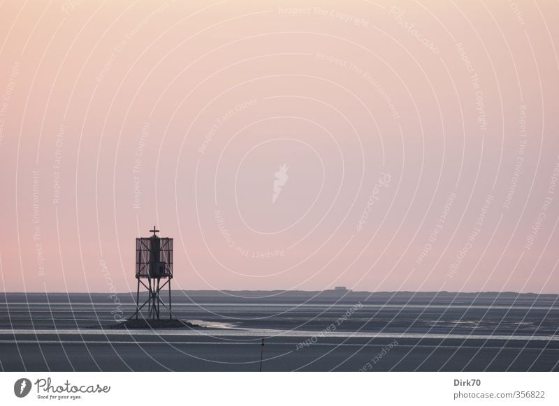 Orientierungspunkt im Watt Natur Landschaft Himmel Wolkenloser Himmel Sommer Schönes Wetter Küste Strand Nordsee Meer Insel Scharhörn Neuwerk Wattenmeer Turm