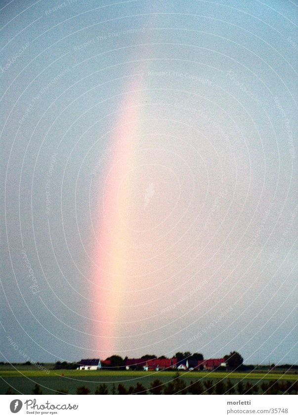 Regenbogen Licht Gewitter Sonne Landschaft Natur Abend