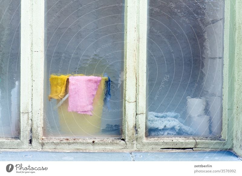 Frühjahrsputz fenster putztag haushalt frühjahrsputz eimer lappen putzlappen klopapier toilettenpapier washraum sanitär fensterscheibe einsicht durchsicht