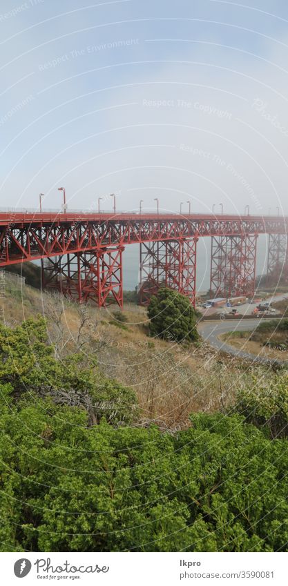 san francisco die berühmte goldene brücke Symbol Metropole Revier Ziele neblig Küste Cloud Tourist Licht Nebel Abenddämmerung historisch Golden Gate Bridge