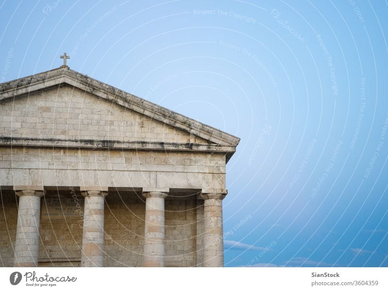 Foto der berühmten Kirche St. Georg in der alten venezianischen Festung der Insel Korfu, ionisch, Griechenland Heilige george Stadt kerkyra Architektur Gebäude