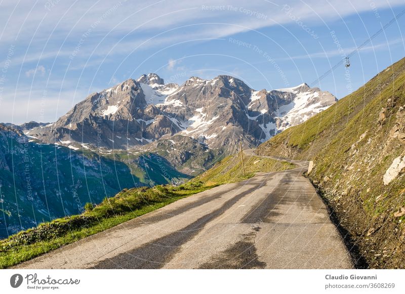 Col de l'Iseran Alpen Europa blau Farbe Tag Frankreich Französisch horizontal iseran Juli Landschaft Berge u. Gebirge natürlich Natur niemand im Freien Park