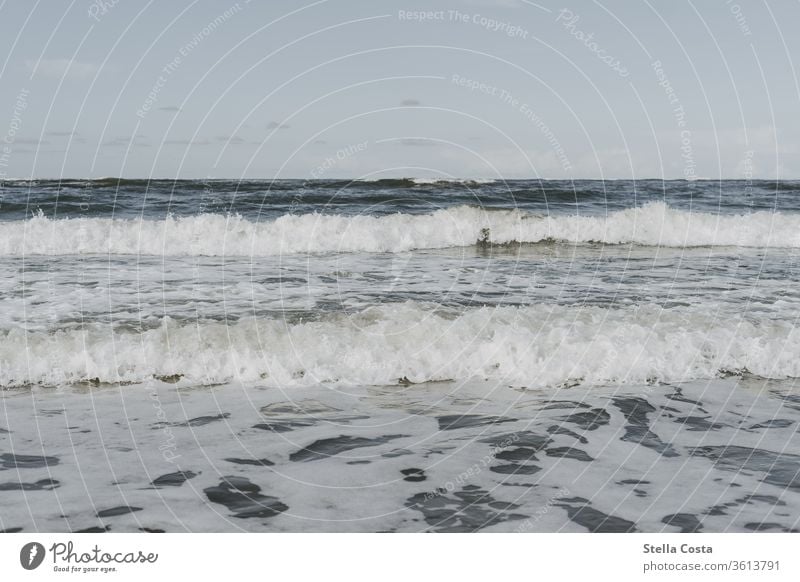 Gezeiten im Wattenmeer - Flut Wellen Meer Meereslandschaft Gezeitenwelle Seeküste Farbfoto Ebbe Küste Strand Wasser Sand Nordsee Ferien & Urlaub & Reisen