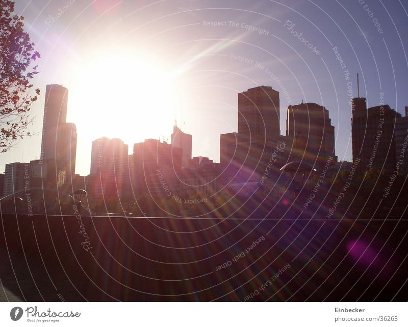 Skyline von Melbourne Hochhaus Australien Sonne Stadt