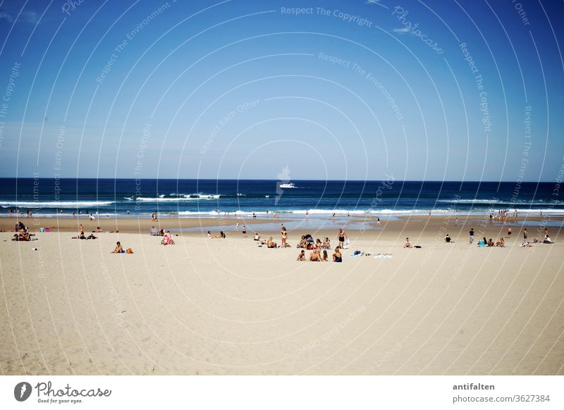 Ich will Meer Urlaub Strand Ferien & Urlaub & Reisen Sand Wasser Wellen Küste Sommer Himmel Erholung Horizont Ferne blau Außenaufnahme Tag Natur Farbfoto