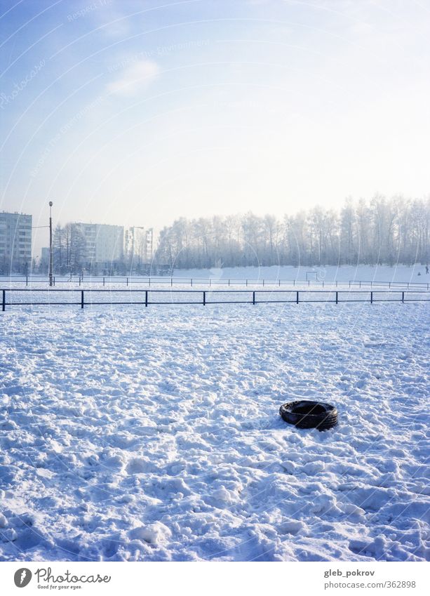 Doc# Frosty Landschaft Wasser Himmel Sonnenlicht Winter Klimawandel Schönes Wetter Eis Schnee Baum Park Stadt Altstadt kalt blau gelb weiß Farbfoto