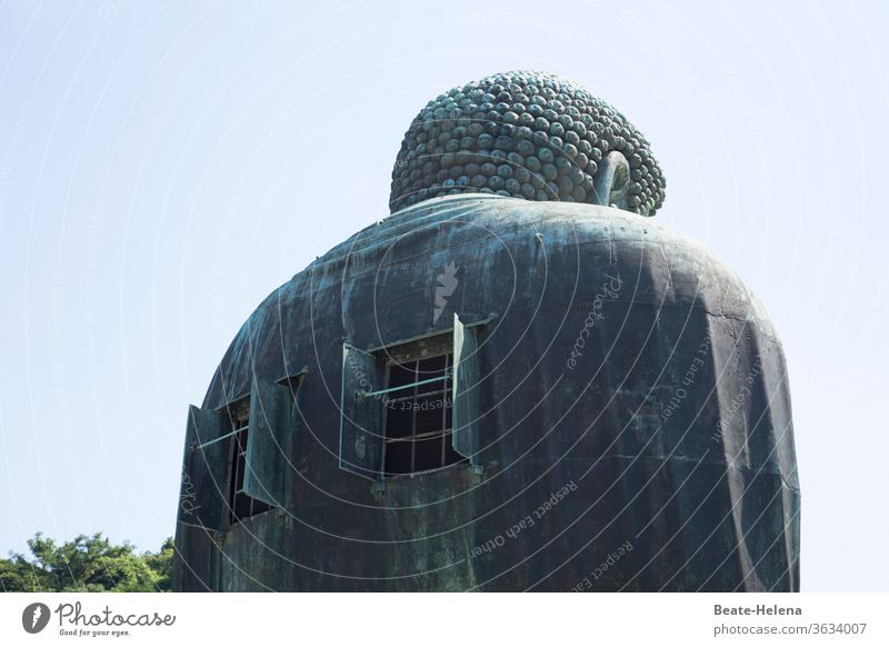 Rückenfenster des begehbaren Buddha Amitabha, über 13 Meter hoch Japan Tempel Kamakura Buddhismus Religion & Glaube Asien Kultur Außenaufnahme buddhistisch