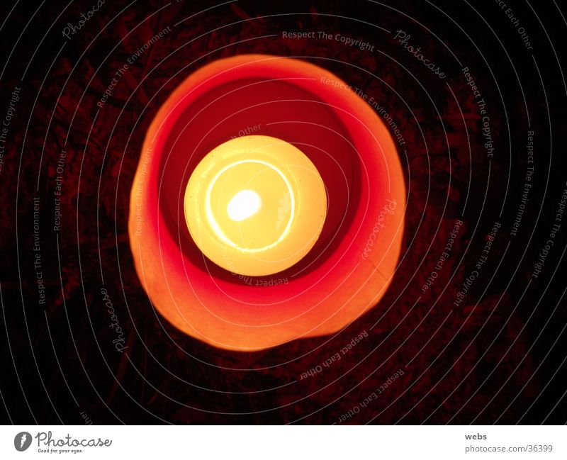 Kerze von oben Licht rot gelb Nacht Dinge candle Light