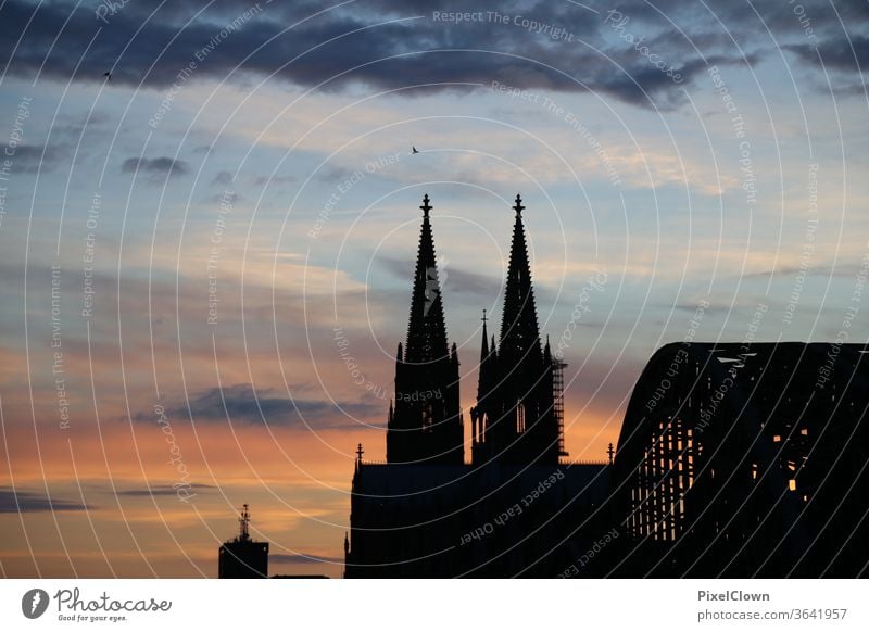 Köln am Abend Köln, Himmel Stadt Skyline Rhein Kölner Dom