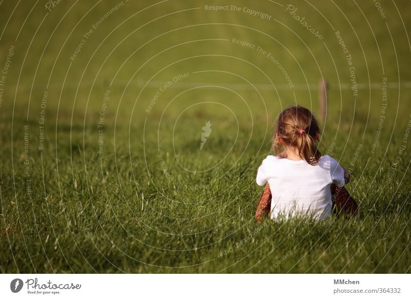 let your clarity define you Wohlgefühl Sinnesorgane Meditation Garten feminin Mädchen 1 Mensch 3-8 Jahre Kind Kindheit Natur Erde Gras Wiese beobachten Erholung